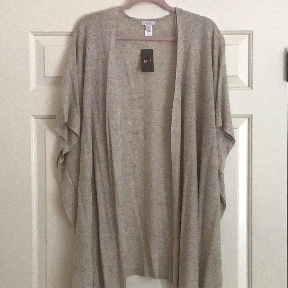J. Jill Cream Cardigan Sweater Open Front Soft Knit